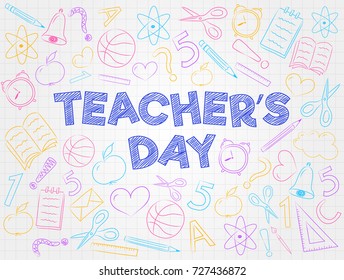 Teacher's Day - concept of banner. Vector.