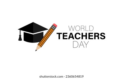 Teachers day concept greetings background with typography and books vector illustration with school equipment for social media post, flyer, banner .