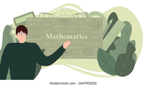 Teacher`s day, educational concept, e-learning, online education vector illustration