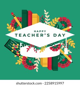 Teacher's Day Greetings Card Concept Illustration