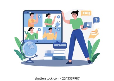 Teacher's Day Illustration concept. A flat illustration isolated on white background