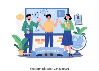 Teacher's Day Illustration concept. A flat illustration isolated on white background