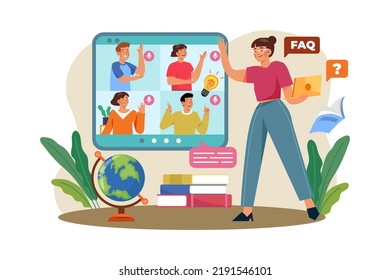 Teacher's Day Illustration concept on white background