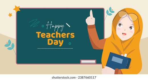Teacher's day illustration in indonesia 2