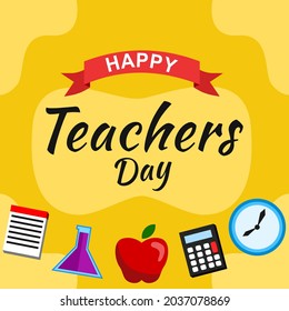 teacher's day poster design on yellow background