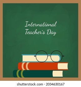 Día del profesor. Composición escolar. Libros de ilustraciones vectoriales. Elementos de diseño