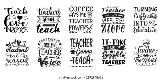 Teachers day svg print ready t shirt design Bundle
