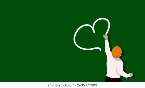 teachers day symbol,  flat color illustration