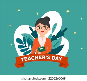 Teacher's day template vector illustration