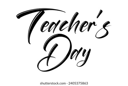 Teachers day text quote for banner poster or card, happy teachers day hand lettering