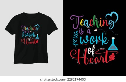 teacher's day t-shirt design concept created using Typography quotes, education, apple