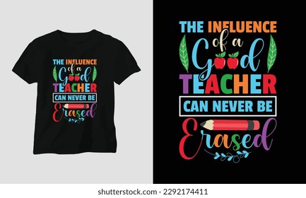 teacher's day t-shirt design concept created using Typography quotes, education, apple