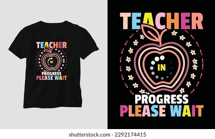 teacher's day t-shirt design concept created using Typography quotes, education, apple svg