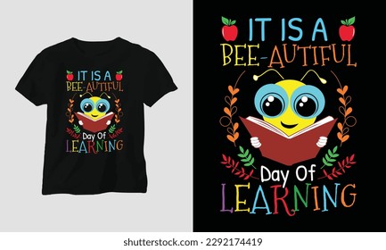 teacher's day t-shirt design concept created using Typography quotes, education, apple