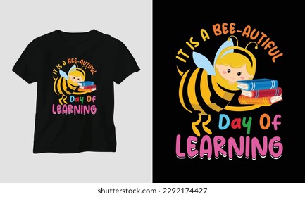 teacher's day t-shirt design concept created using Typography quotes, education, apple