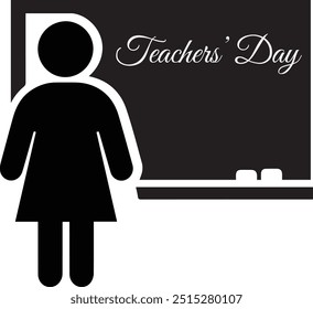 A Teachers Day vector image created for various companies. The design is clean, smooth, and exceptional, making it ideal for logos, posters, t-shirts, and other graphic projects.