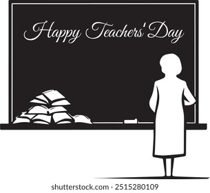 A Teachers Day vector image created for various companies. The design is clean, smooth, and exceptional, making it ideal for logos, posters, t-shirts, and other graphic projects.