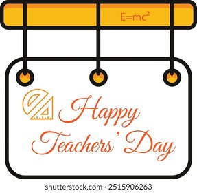 A Teachers Day vector image created for various companies. The design is clean, smooth, and exceptional, making it ideal for logos, posters, t-shirts, and other graphic projects