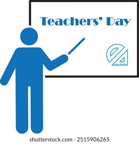 A Teachers Day vector image created for various companies. The design is clean, smooth, and exceptional, making it ideal for logos, posters, t-shirts, and other graphic projects