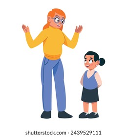 teachers day woman and girl illustration design
