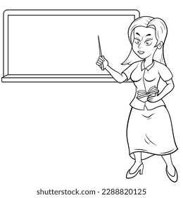 Teachers in front of a blackboard giving instructions to the class, drawing to paint.