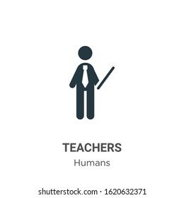 Teachers glyph icon vector on white background. Flat vector teachers icon symbol sign from modern humans collection for mobile concept and web apps design.