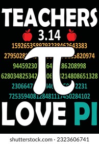 Teachers love pi vector art design, eps file. design file for t-shirt. SVG, EPS cuttable design file svg