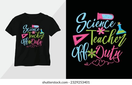 Teachers off duty tshirt design template printready vector design with vintage and groovy style