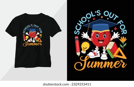 Teachers off duty tshirt design template printready vector design with vintage and groovy style