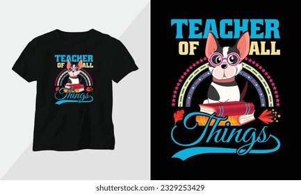 Teachers off duty tshirt design template printready vector design with vintage and groovy style