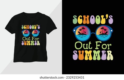 Teachers off duty tshirt design template printready vector design with vintage and groovy style