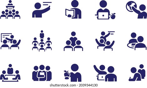 Teachers, Professors and Instructors Icons vector design 