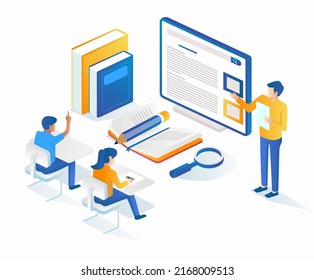 Teachers and students learn in class