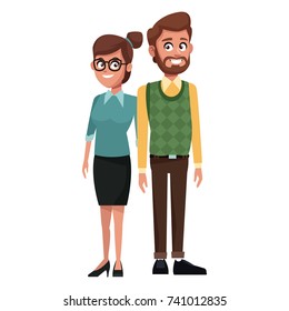 Teachers teamwork couple