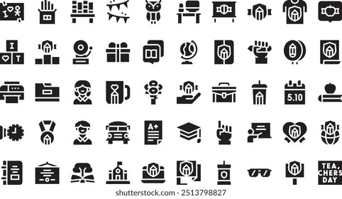 Teachersday icons High-Quality Vector Icons Collection with Editable Stroke. Ideal for Professional and Creative Projects.