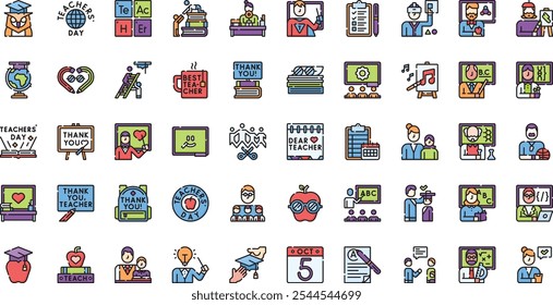 Teachers'day icons High-Quality Vector Icons Collection with Editable Stroke. Ideal for Professional and Creative Projects.