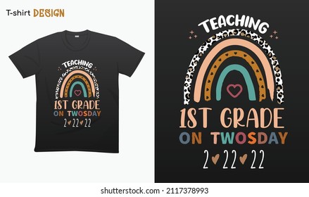 Teaching 1st grade on Twosday 2-22-22 funny - Tuesday 2-2-22, Leopard Print Twos Day, Funny teacher gifts
minimalist rainbow Twos Day shirt . For stickers, t-shirts,mugs, etc. Eps 10