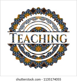 Teaching arabesque style badge. arabic decoration.