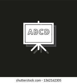 teaching board icon - vector school blackboard - classroom sign and symbol