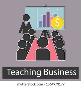 Teaching business  concept. Creative idea design use for your project. Flat vector illustration for template, info graphic, brochure, web page, or presentation.