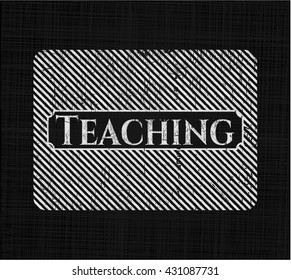 Teaching chalk emblem, retro style, chalk or chalkboard texture