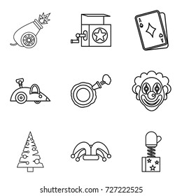 Teaching a child icons set. Outline set of 9 teaching a child vector icons for web isolated on white background