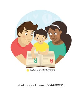 Parents Teaching Children Cartoon Images Stock Photos Vectors Shutterstock