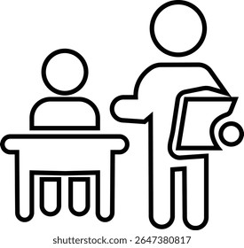 Teaching classroom icon, Students who learn and grow on their own with various subjects. Education content vector, Teachers, Professors, , education, books, instruct, knowledge and pedagogy icons