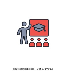 teaching classroom  icon. vector.Editable stroke.linear style sign for use web design,logo.Symbol illustration.
