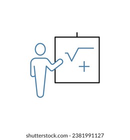 Teaching concept line icon. Simple element illustration.Teaching concept outline symbol design.
