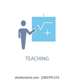 Teaching concept line icon. Simple element illustration.Teaching concept outline symbol design.