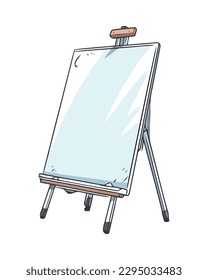 Teaching creativity with whiteboard and easel equipment isolated
