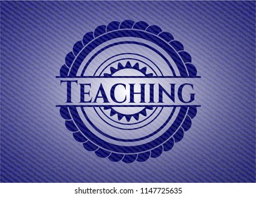 Teaching emblem with jean texture