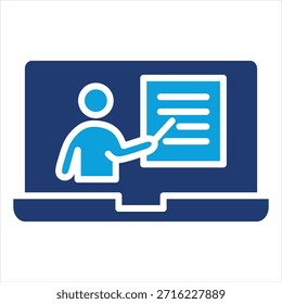 Estilo de icono azul plano de enseñanza